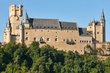 Fototapeta premium Segovia Alcazar castle towers. Traditional medieval town in Spain