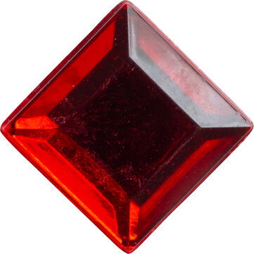 Red square jewels sticker isolated on white background