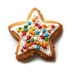 Weihnachtliche Buchstabenplätzchen Stern mit Streuseln und Glasur