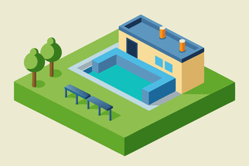 Water Treatment Plant Vector Art Illustration Advanced Environmental Solutions