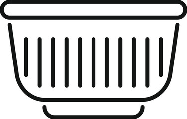 Simple line icon of an empty basket representing shopping, commerce, retail, and consumerism
