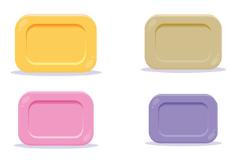 Set of four colored soaps vector flat design isolated on white background