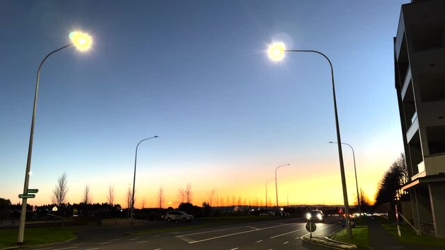Beautiful sunset view in East Auckland, New Zealand
