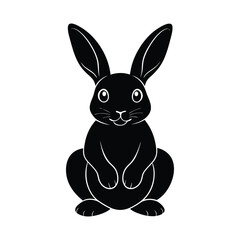 Obraz premium a silhouette of cute rabbit vector art illustration