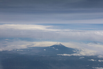 飛行機から見た富士山