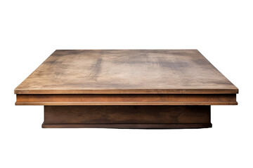 Elegant Wooden Table Set Against a Minimalistic Background in Soft Natural Light on Transparent PNG Background..