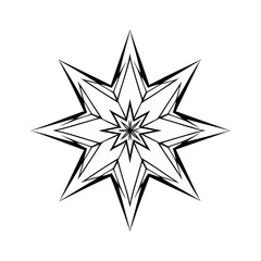 Obraz premium Y2k star shape outline vector icon. Abstract minimal geometric star icon in trendy retro 2000s style. Space cosmos galaxy concept