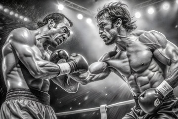 Obraz premium Boxing. Fight Night. 