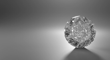 3d Diamond jewelry on light background with shadows. High quality realistic.