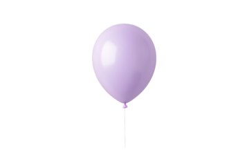 Elegant single purple balloon isolated on transparent background. Ideal for party, celebration, or decoration themes in photos and graphics.
