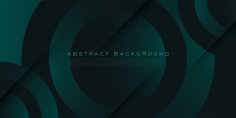 Abstract geometric background with dark green color design background. Simple overlap circle pattern element. Eps10 vector