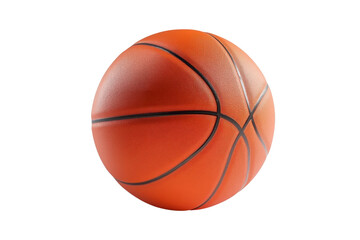 High-quality image of an orange basketball against a transparent background. Perfect for sports-related content, marketing, and design projects.