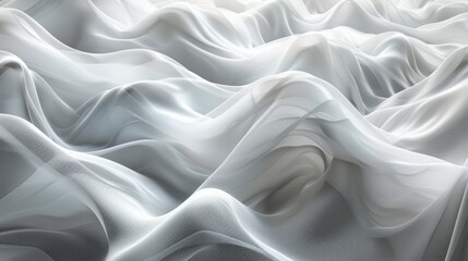 Obraz premium Abstract flowing lines in light grey on a white background.