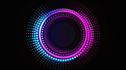 Abstract Circle with Glowing Neon Lights