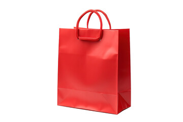 Bright Red Shopping Bag Filled With Holiday Gifts in a Cozy Living Room on Transparent PNG Background..