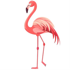 Obraz premium Cartoon Flamingo Vector Illustration in Cute Pink Style