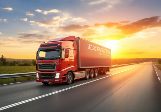 Delivery Truck Mockup With Generative AI