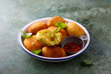 Traditional rice balls with cheese