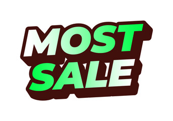 Most sale. Text effect in 3D style with good colors