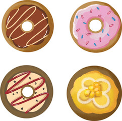 Fototapeta premium set of donuts isolated