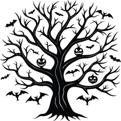 silhouette of a tree halloween