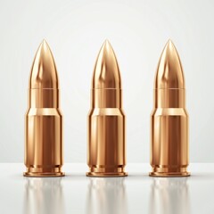 Bullet icon, metal shell symbol, military cartridge, metal gun sleeve, weapon sign, bullets isolated