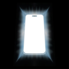 Smartphone light screen, technology mobile display light. Smart phone screen glows illustrations. Vector.