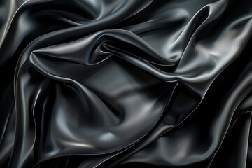 Fototapeta premium Abstract Black Satin Fabric Background