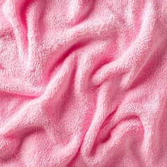 Pink fluffy towel background, natural cotton smooth towel texture. Fabric, chenille, digital paper