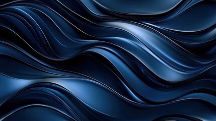 Elegant dark blue waves and curves, creating a modern and luxurious backdrop with a smooth, refined look.