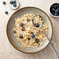 Healthy granola with fresh berries