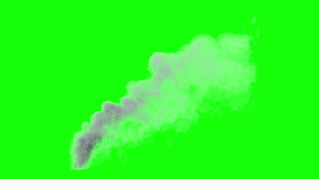 smoke from factory chimney. smoke pollution on green background. visual effect of chimney pollution. toxic smoke exhaust