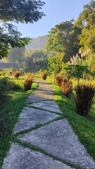 Obraz premium Hiking in the stunning green hills and landscapes in Northern Thailand