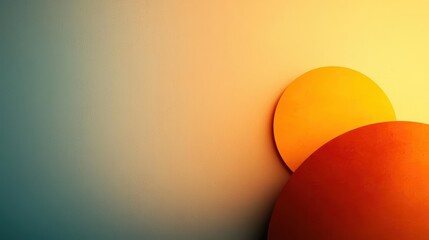 Abstract background with orange and yellow circles on a blue gradient.