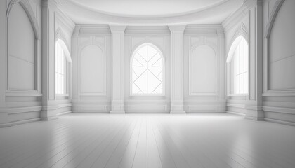 3D White Interior Background