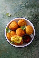 Traditional rice balls with cheese