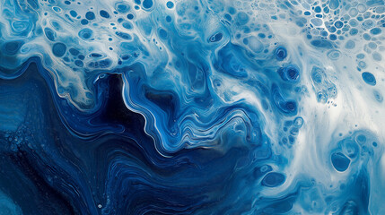Naklejka premium Abstract dark blue ocean waves with white foam during a stormy night