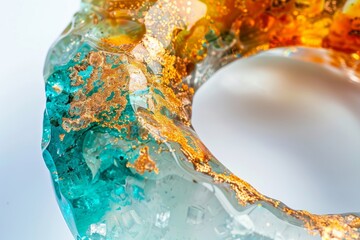 Handmade Epoxy Resin Crystal, Crystal Bijouterie Imitation on White Background