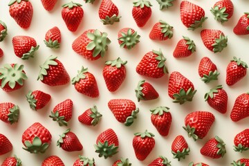 Vibrant 3D Plasticine Style Strawberries Background for Creative Designs, Posters, and Cards
