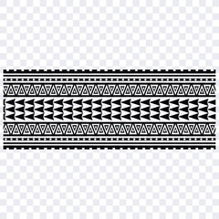 Polynesian tattoo tribal band design. Samoan tattoo tribal ornament border. Decorative seamless pattern.