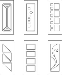 Modern abstract door detail design silhouette illustration vector image sketch