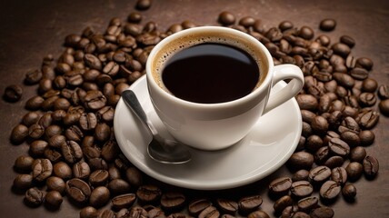 Obraz premium cup of coffee with beans