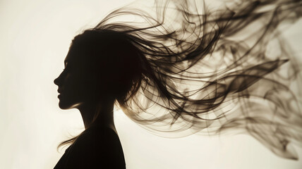 Black abstract art portrait of a woman