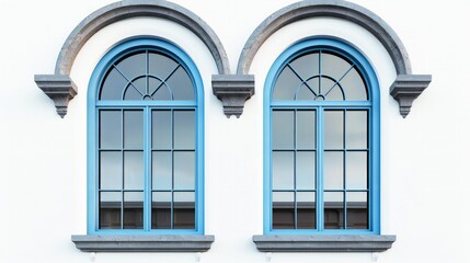 Arched window, isolated on white background.