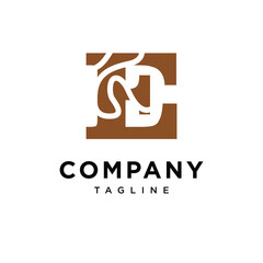 Letter E Fiber Wood Logo Icon Vector