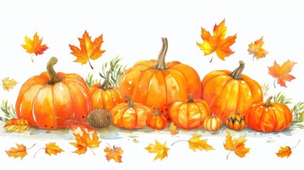 a cozy fireplace with pumpkins and fall leaves 
