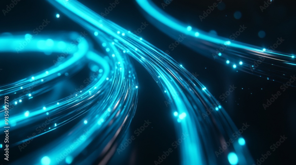 Wall mural 3d rendering of abstract fast moving lines. high speed motion blur. concept of success in business, 