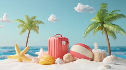 Obraz premium vacation 3d render icon 