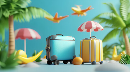 vacation 3d render icon 