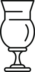 Simple line icon of an empty wine glass, perfect for representing bars, restaurants, and drinks